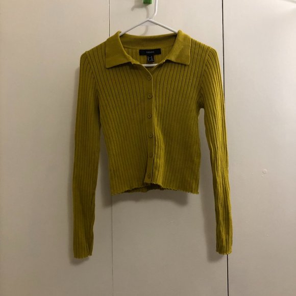 *3 for  $20*  Forever 21 crop knit sweater in mustard - Picture 1 of 2